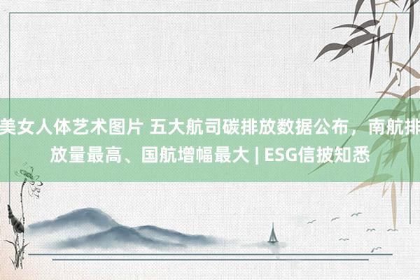 美女人体艺术图片 五大航司碳排放数据公布，南航排放量最高、国航增幅最大 | ESG信披知悉