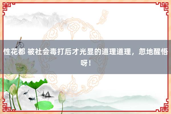 性花都 被社会毒打后才光显的道理道理，忽地醒悟呀！