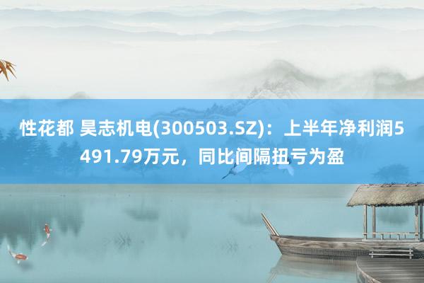 性花都 昊志机电(300503.SZ)：上半年净利润5491.79万元，同比间隔扭亏为盈