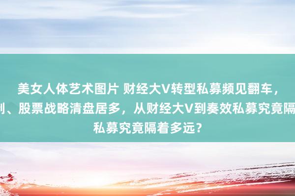 美女人体艺术图片 财经大V转型私募频见翻车，中小限制、股票战略清盘居多，从财经大V到奏效私募究竟隔着多远？