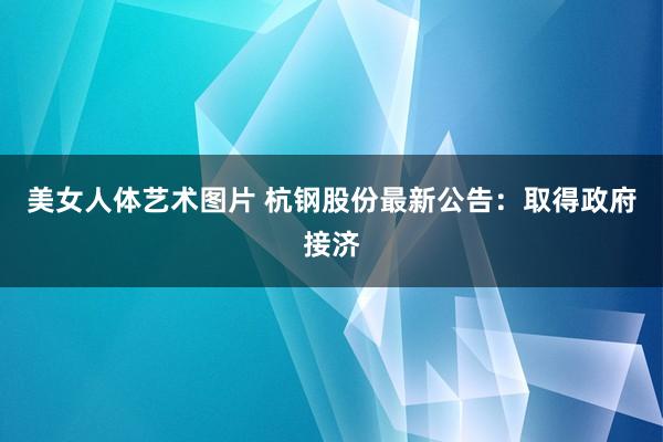 美女人体艺术图片 杭钢股份最新公告：取得政府接济