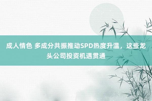 成人情色 多成分共振推动SPD热度升温，这些龙头公司投资机遇贯通