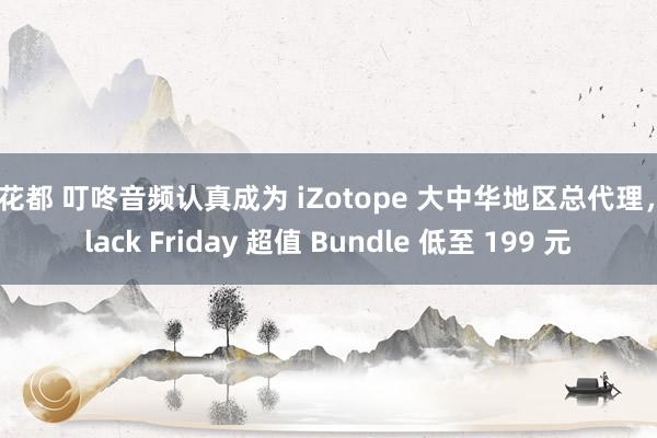 性花都 叮咚音频认真成为 iZotope 大中华地区总代理，Black Friday 超值 Bundle 低至 199 元