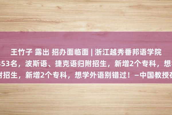 王竹子 露出 招办面临面 | 浙江越秀番邦语学院：2024年招生筹备划5853名，波斯语、捷克语归附招生，新增2个专科，想学外语别错过！—中国教授在线